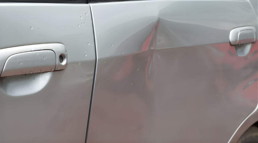 Creases and bodyline dent repair with paintless dent repair at X Detailing Calgary